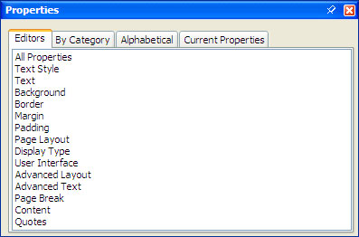 Opening a property editor