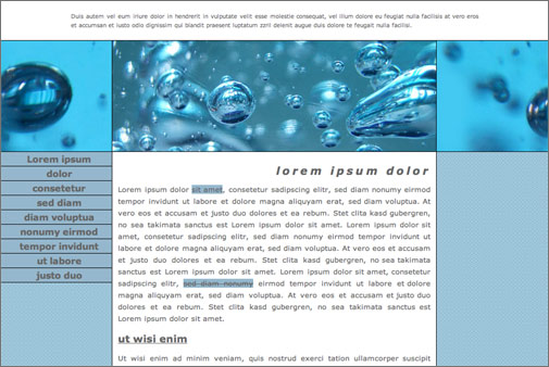 Figure 1: The finished page at 1024 x 768